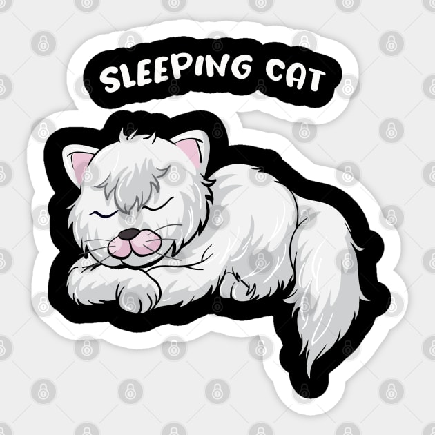 Cute Cat Meow Animal Sticker by JeffDesign